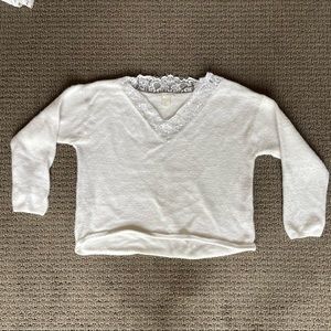 H&M - White Lace Collared Sweater